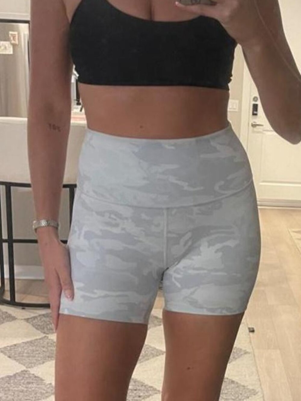 Lululemon Wunder Under Short 5" *Ribbed Incognito Camo Jacquard Alpine White 8